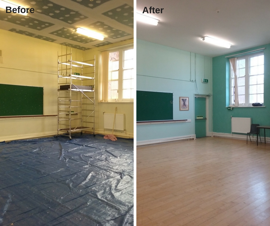 redecorating paint project using cheap and low cost paint from a Community RePaint scheme.