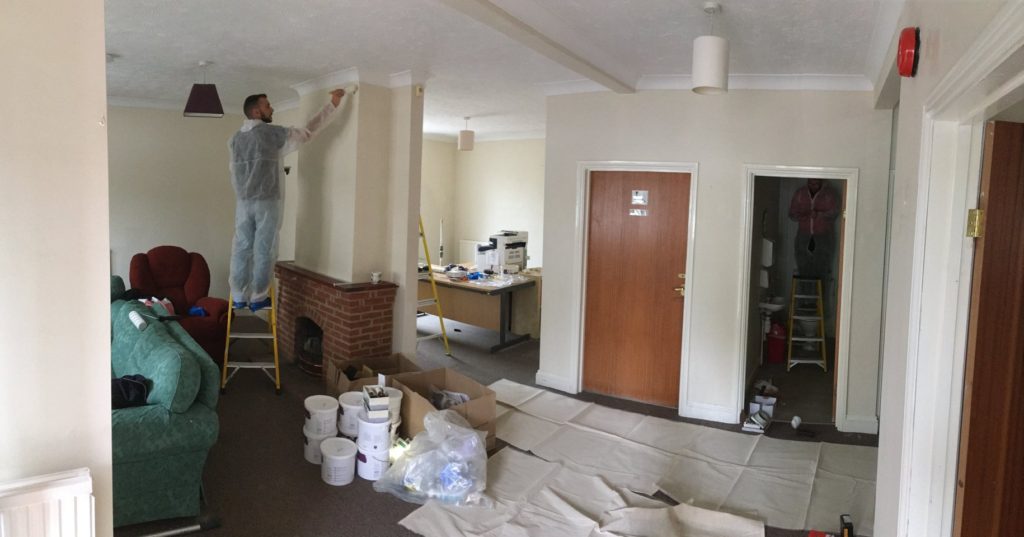 redecorating paint project using cheap and low cost paint from a Community RePaint scheme.
